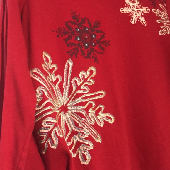 White Stag Women’s long sleeve red sweater Size Large (12-14) snowflakes - Picture 6 of 6